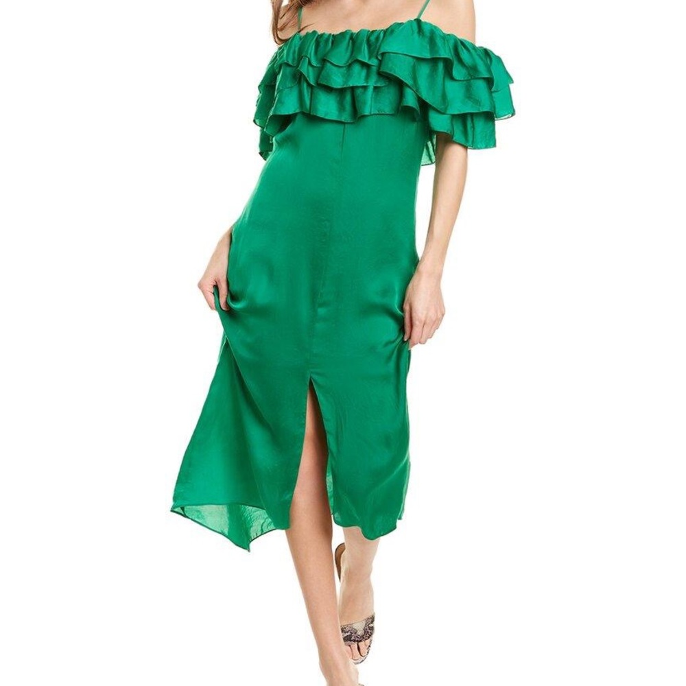 Women's Green Rovanta Ruffle Midi Dress
